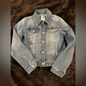 SO Girls Denim Jacket Size 10/12 Stretch Jean Jacket Classic Blue
